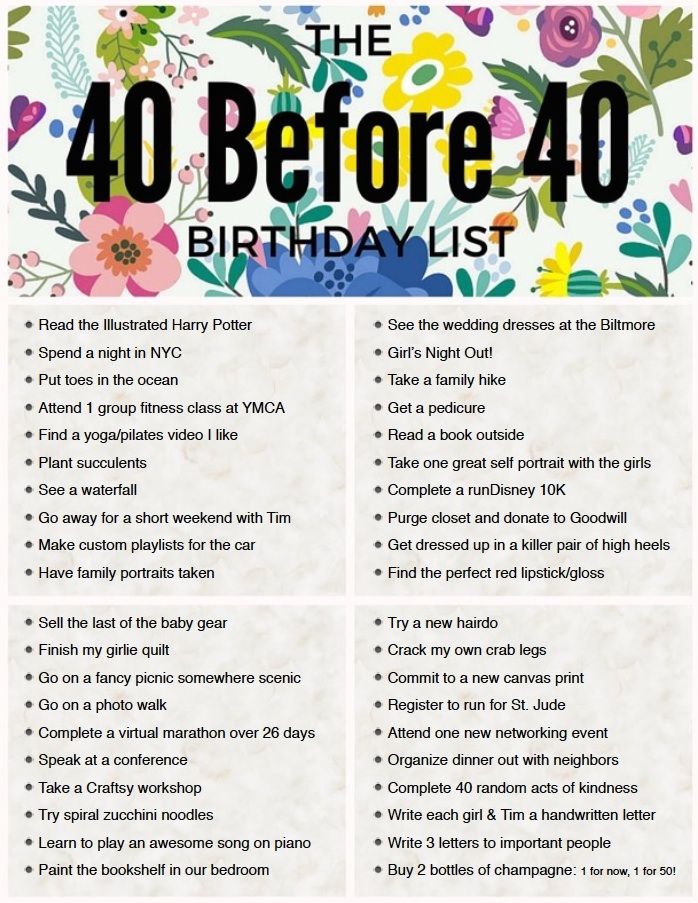 40 for 40 ideas