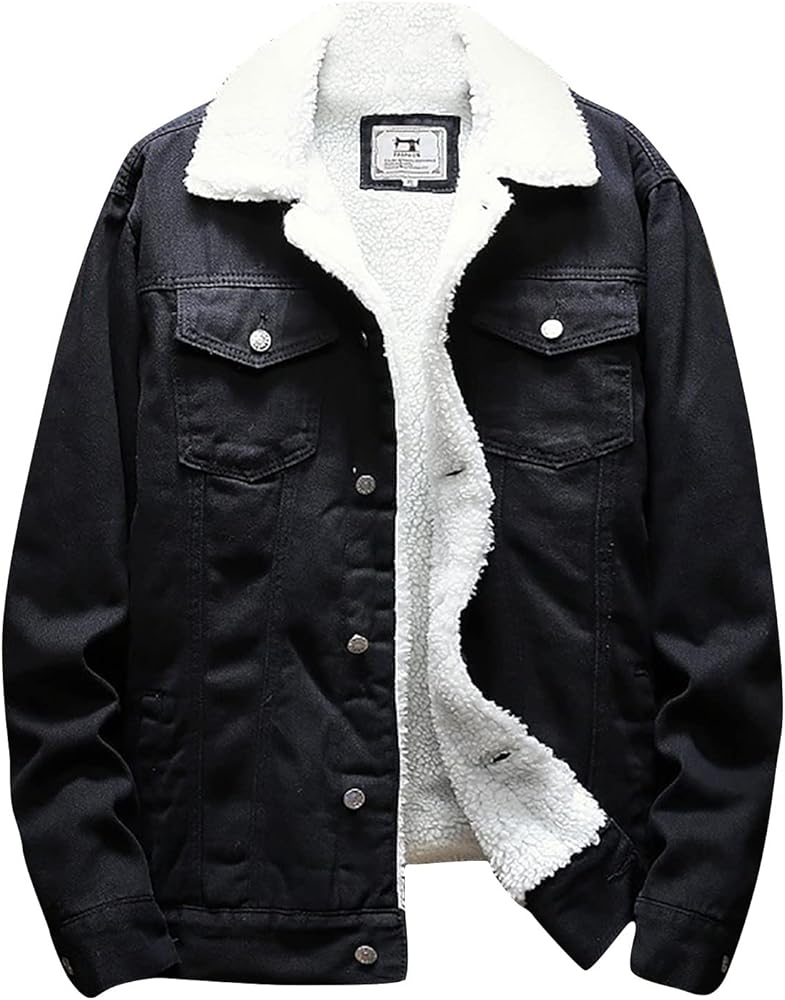 Sherpa Denim Jacket for Men: Stylish & Warm Winter Jacket with Fleece Lining