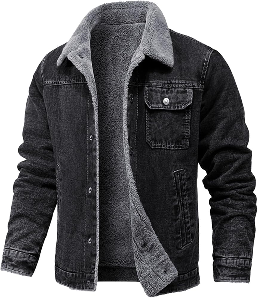 Sherpa Denim Jacket for Men: Stylish & Warm Winter Jacket with Fleece Lining