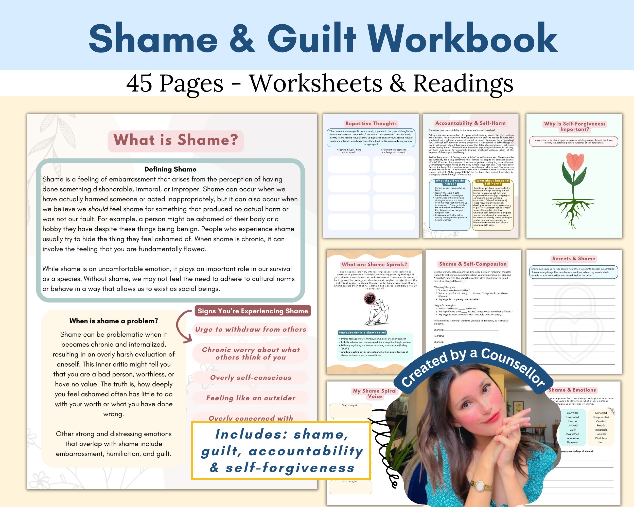 Feeling ashamed? Learn how to overcome it with these simple shame resilience worksheets for everyday use.